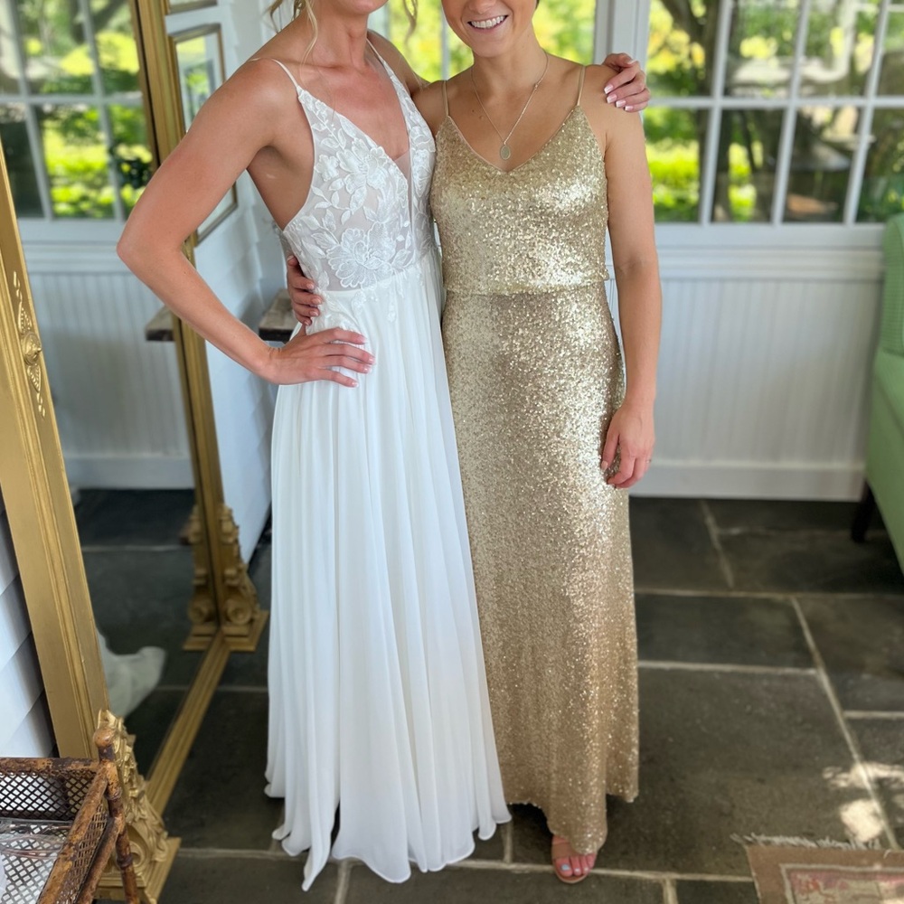 Jenny Yoo Gold Sequin Jules Dress - Size 4